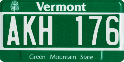 VT license plate AKH176
