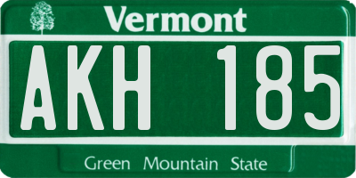 VT license plate AKH185