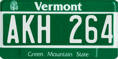 VT license plate AKH264