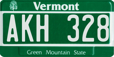 VT license plate AKH328
