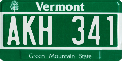VT license plate AKH341