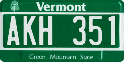 VT license plate AKH351