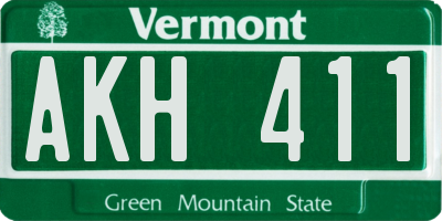 VT license plate AKH411