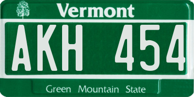 VT license plate AKH454