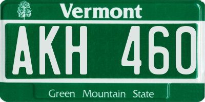 VT license plate AKH460