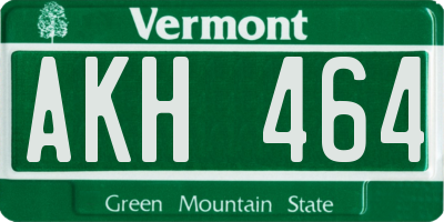 VT license plate AKH464