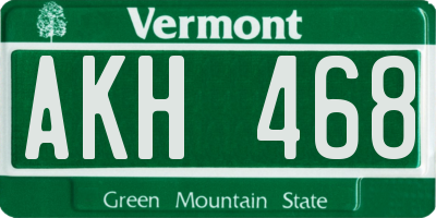 VT license plate AKH468