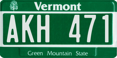 VT license plate AKH471