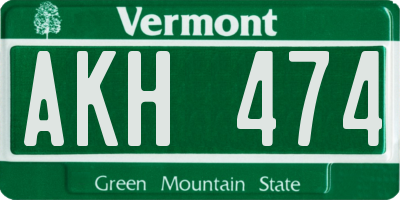VT license plate AKH474
