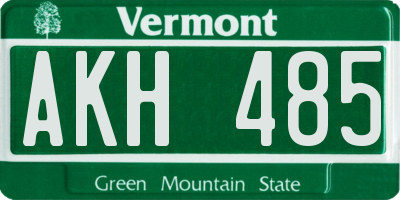 VT license plate AKH485