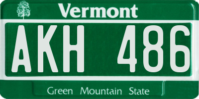 VT license plate AKH486