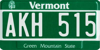 VT license plate AKH515