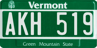 VT license plate AKH519