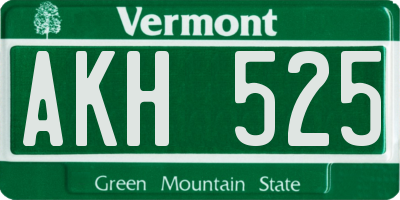 VT license plate AKH525