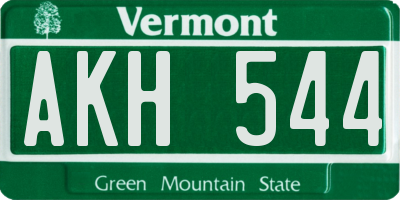 VT license plate AKH544