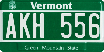 VT license plate AKH556