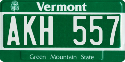VT license plate AKH557