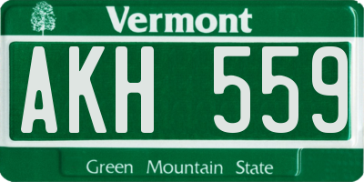 VT license plate AKH559