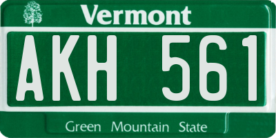 VT license plate AKH561