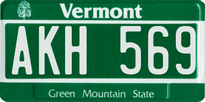 VT license plate AKH569