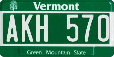 VT license plate AKH570