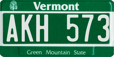 VT license plate AKH573