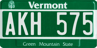 VT license plate AKH575