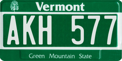 VT license plate AKH577