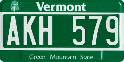 VT license plate AKH579