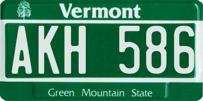VT license plate AKH586