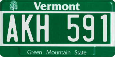 VT license plate AKH591