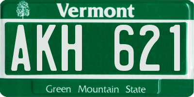 VT license plate AKH621