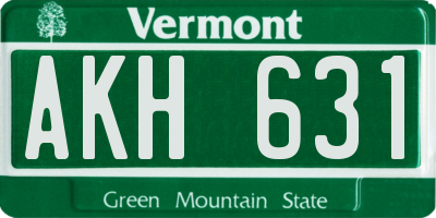 VT license plate AKH631