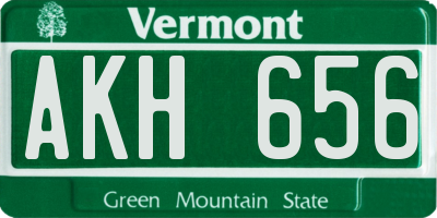 VT license plate AKH656