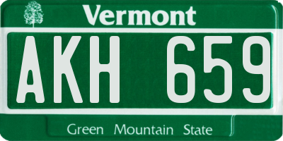 VT license plate AKH659
