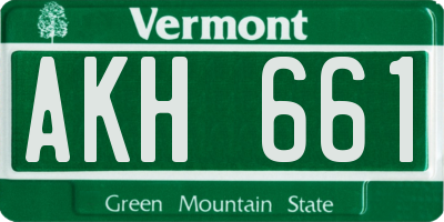 VT license plate AKH661