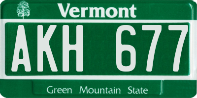 VT license plate AKH677