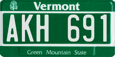 VT license plate AKH691