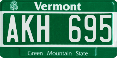 VT license plate AKH695