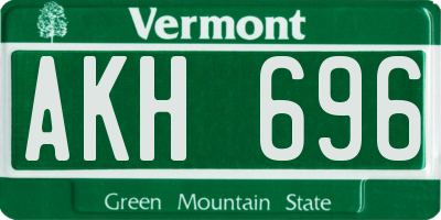 VT license plate AKH696