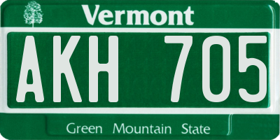 VT license plate AKH705