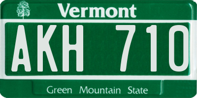 VT license plate AKH710