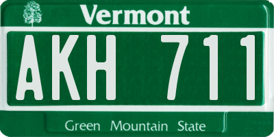 VT license plate AKH711