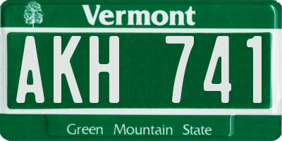 VT license plate AKH741