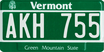 VT license plate AKH755