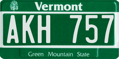 VT license plate AKH757