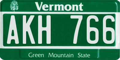VT license plate AKH766