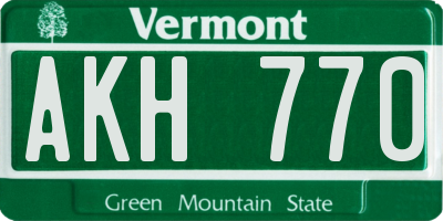 VT license plate AKH770