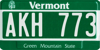 VT license plate AKH773