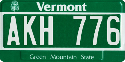 VT license plate AKH776